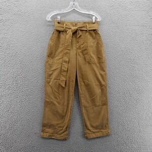 CABI Cumin High Rise Belted Cropped Discovery Pants Size 0 Brown‎ Womens Casual